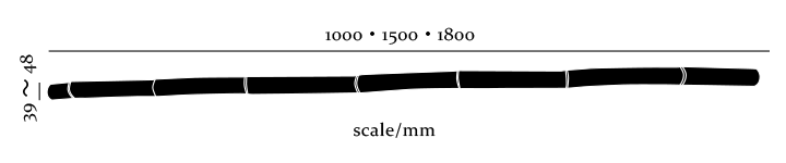 寸法図：直径3.9cm～4.8cm長さ1m～1.8ｍ