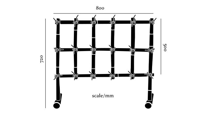 寸法図：幅80cm高さ72cm