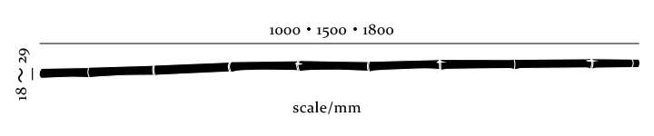 寸法図：直径1.8cm～2.9cm長さ1m～1.8ｍ