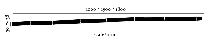 寸法図：直径3cm～3.8cm長さ1m～1.8ｍ